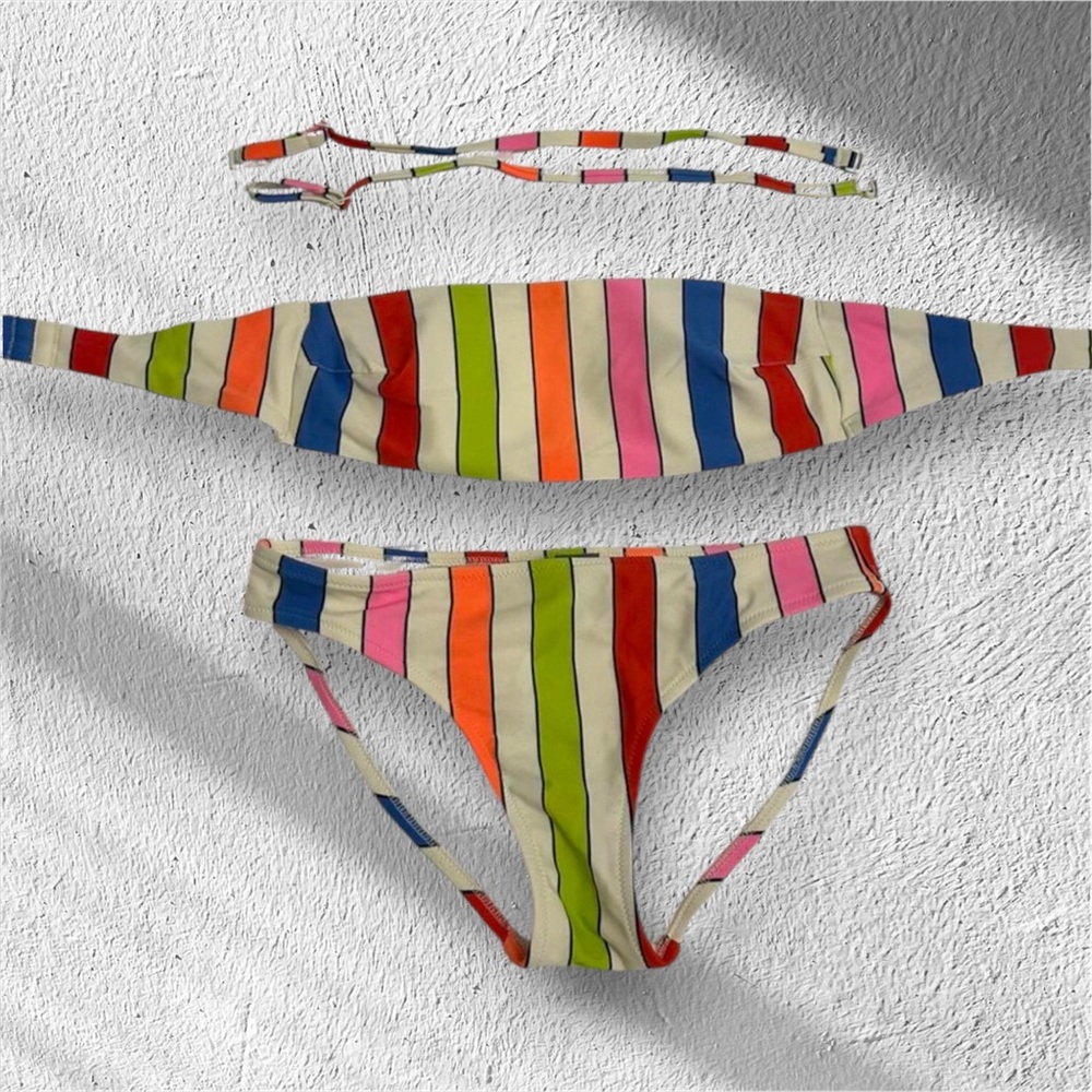 Aerie Multicolor Striped Kids Bikini